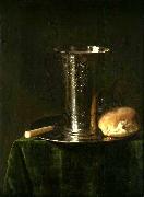 Still life with a silver beaker simon luttichuys